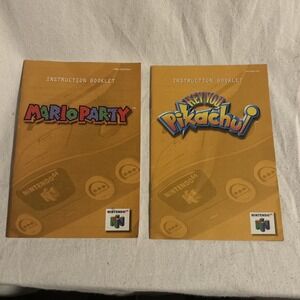 Mario Party 1 & Hey You Pikachu Nintendo 64 N64 Instruction Manual Booklet ONLY